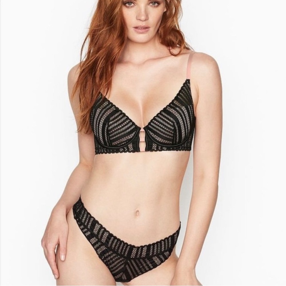 VICTORIAS SECRET | Lace & Satin Balconette Bra + Panty Set